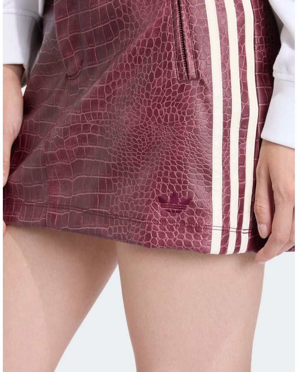 Adidas Originals Red Pleather Mini Skirt