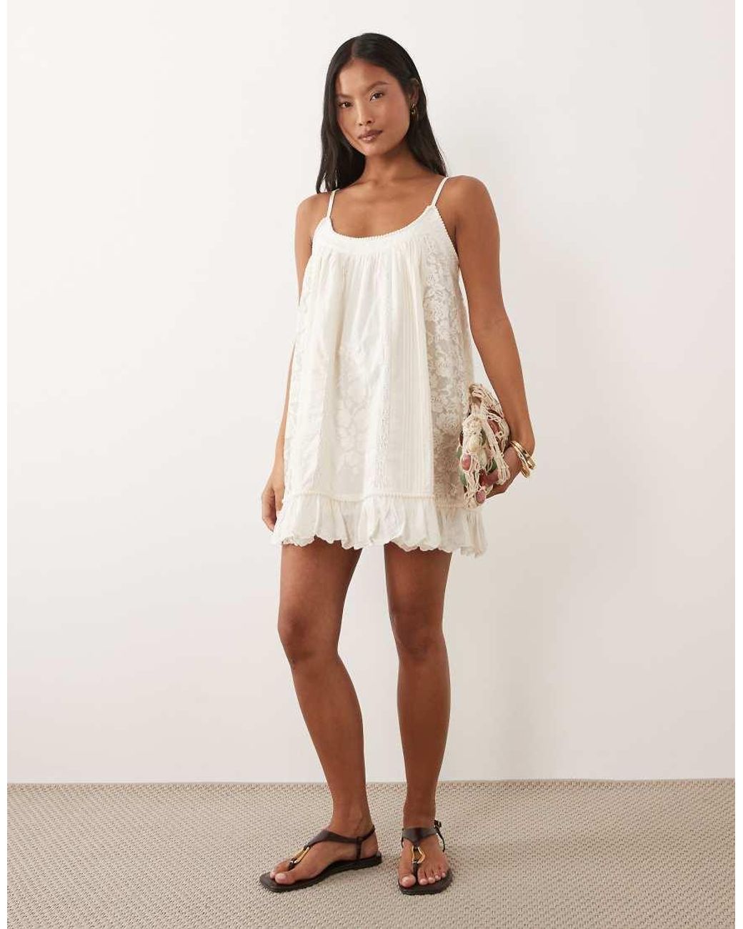 Miss Selfridge White Cami Trapeze Dress