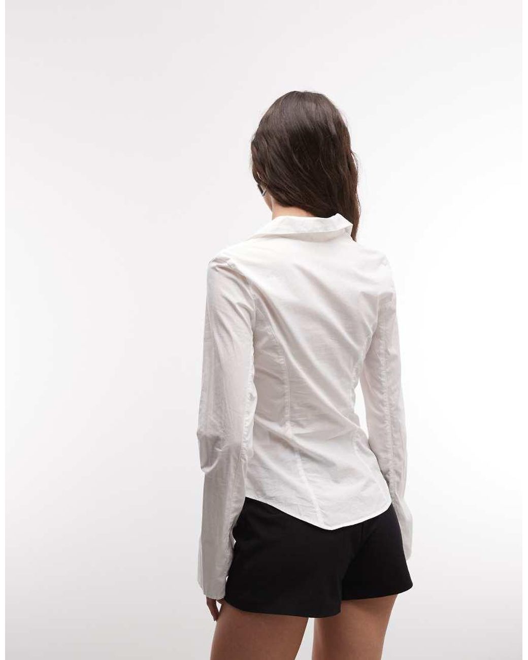 Weekday White Hook And Eye Shirt With Contour Seams