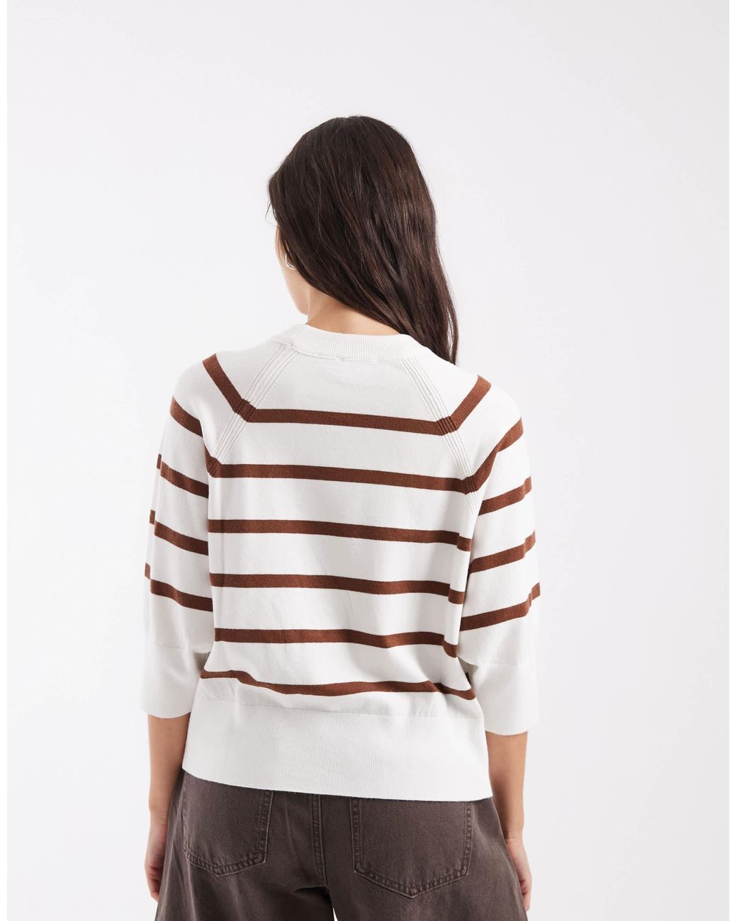 ASOS White Gestrickter gestreifter pullover