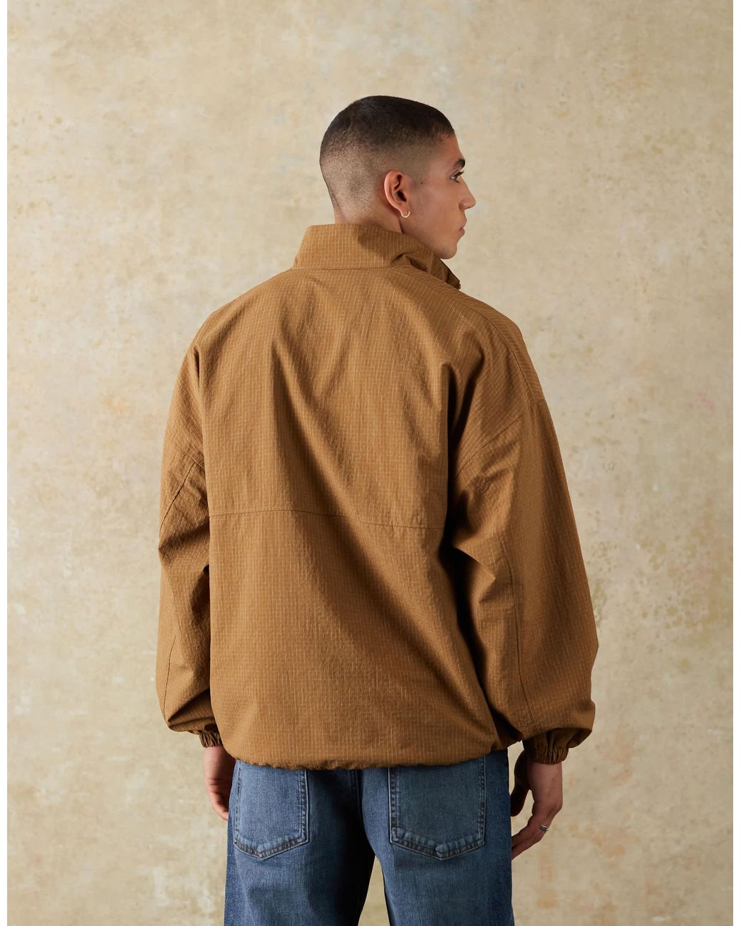 ASOS Natural Overhead Windbreaker for men