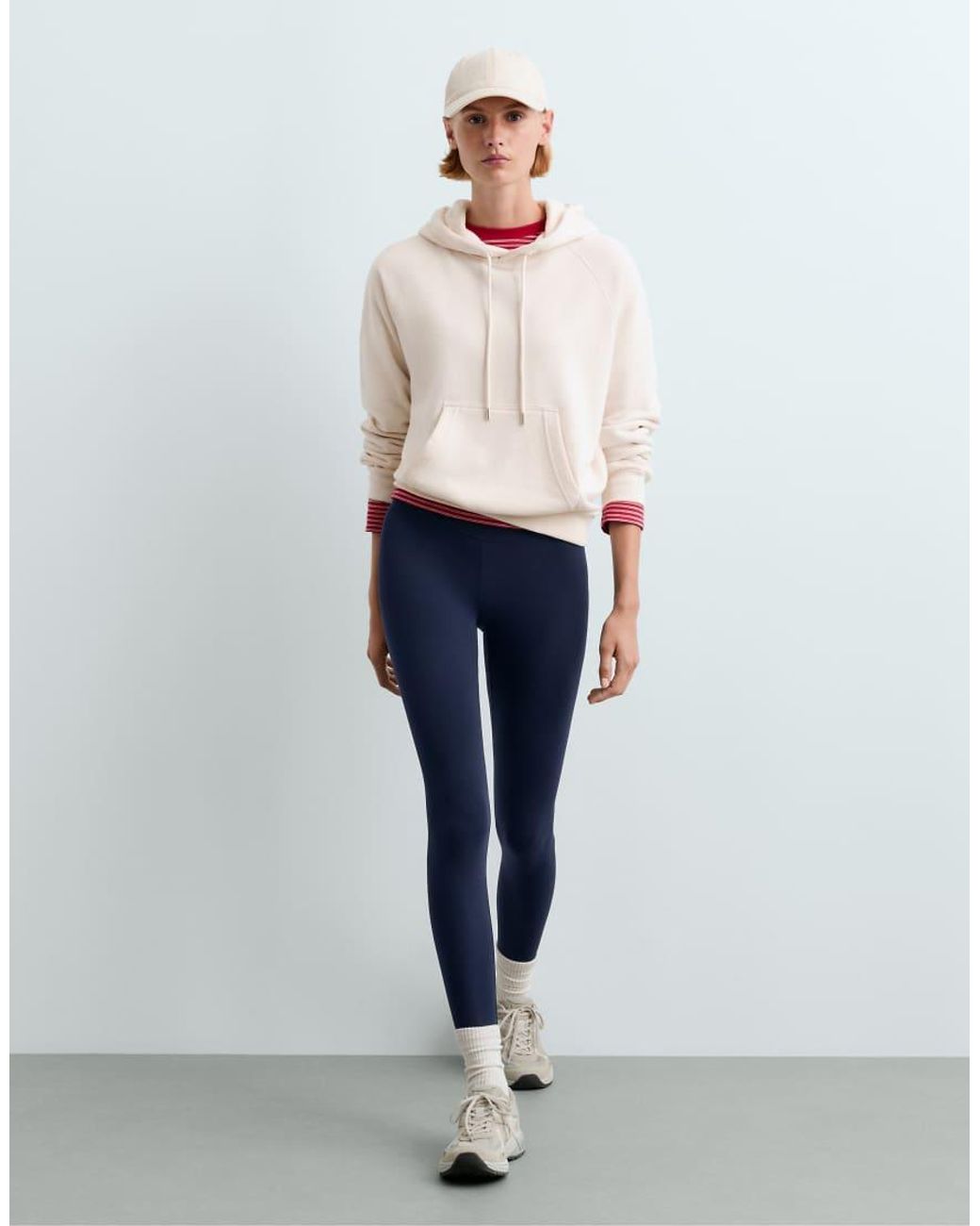 Oysho White Cotton-Blend Fleece Hoodie