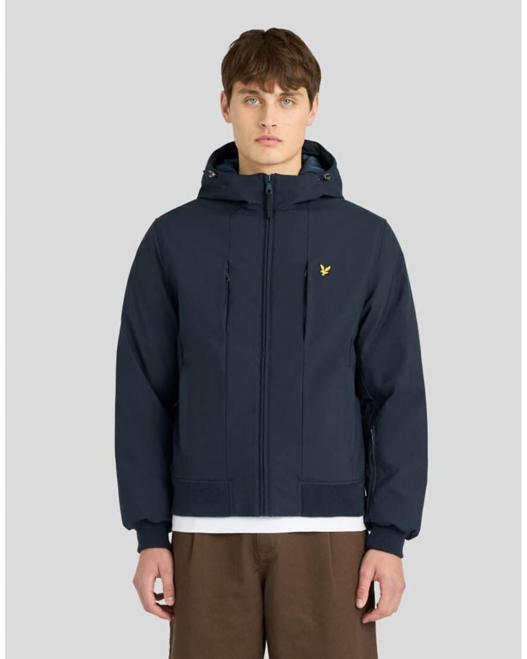 Lyle & Scott Blue Mid Jackets Wadded Softshell Jacket for men