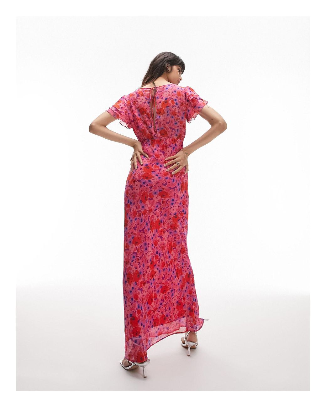 Topshop pink hotsell maxi dress