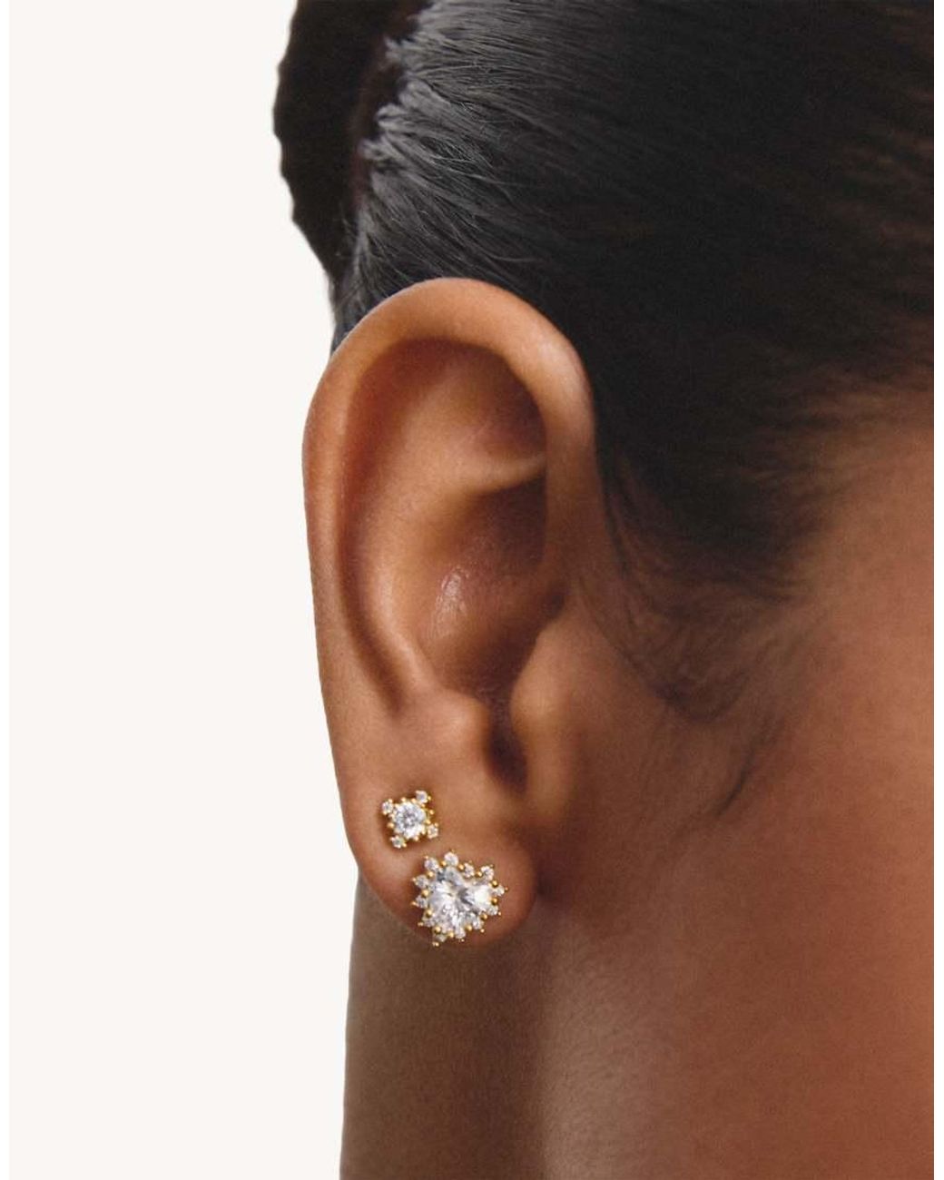 Thomas Sabo Metallic Ear Studs With White Zirconia