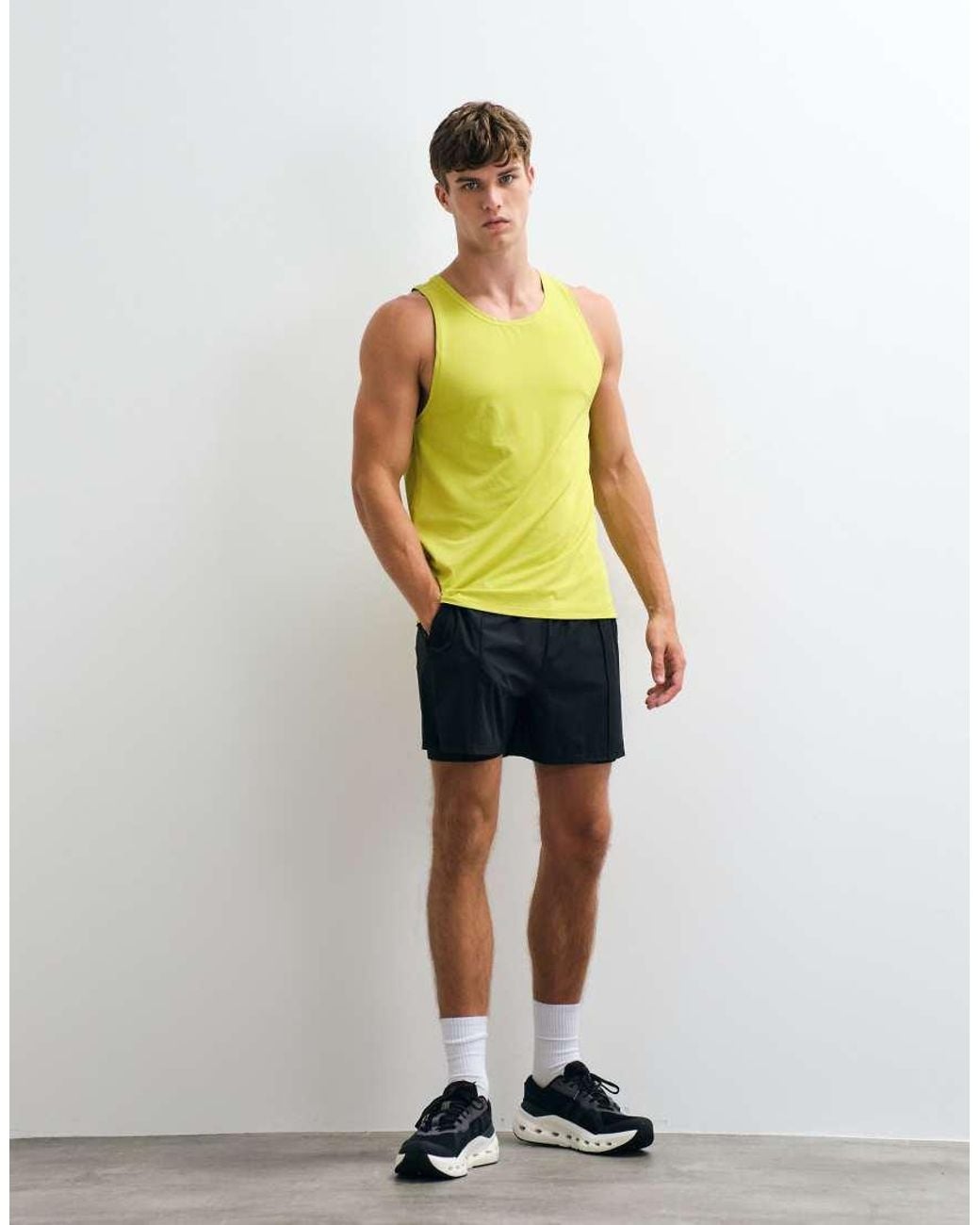 4505 Green Icon Quick Dry Mesh Training Tank Top With Racer Back for men