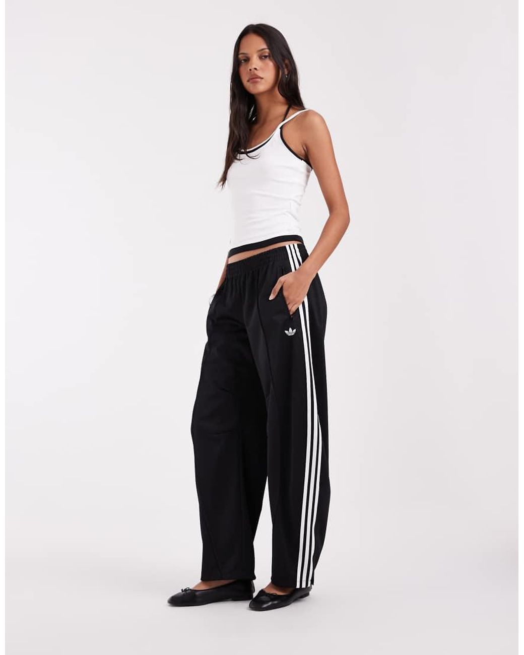 Adidas Originals White Firebird Barrel Leg Track Pants
