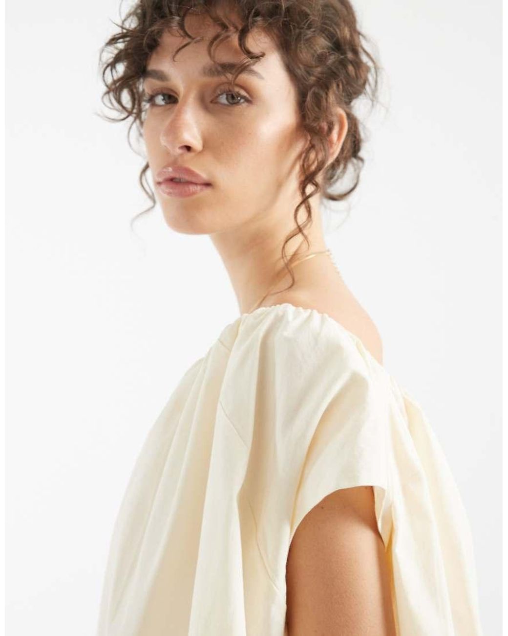 ASOS White Volume Puff Mini Dress