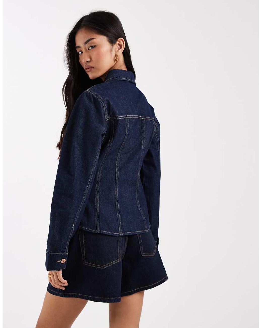 New Look Blue Cinched Denim Jacket