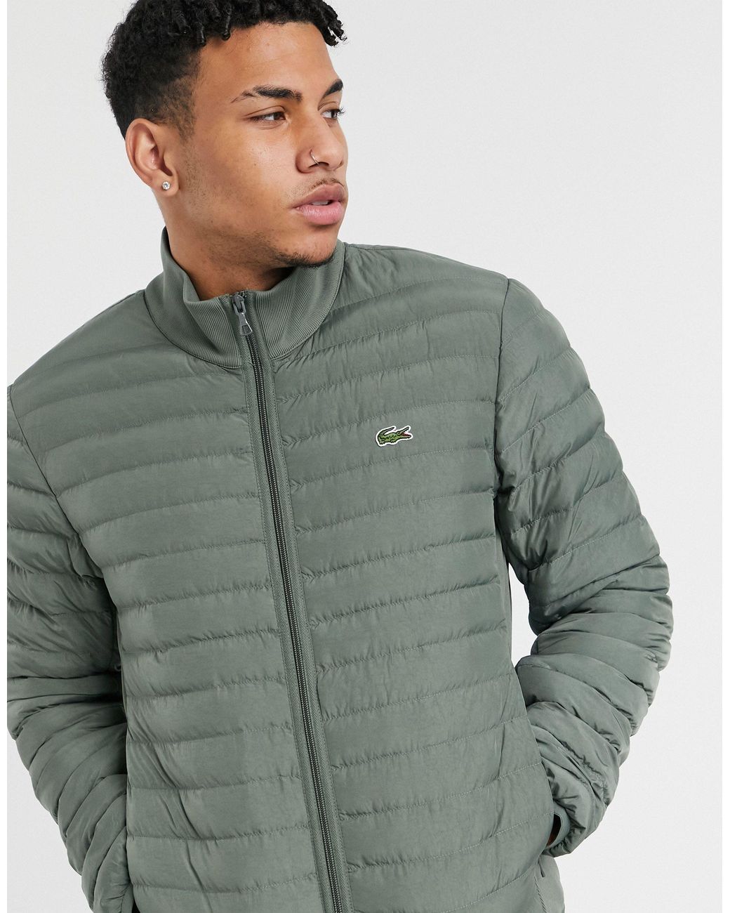 Lacoste Combinable Collapsible Lightweight Quilted Zip Jacket in for Men |