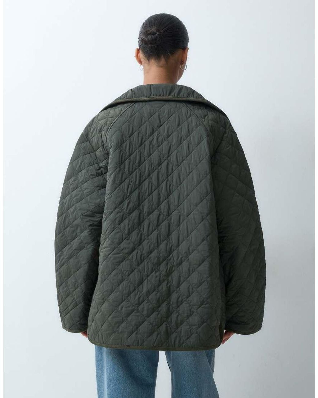 ARKET Multicolor Funnel Neck Quilted Jacket