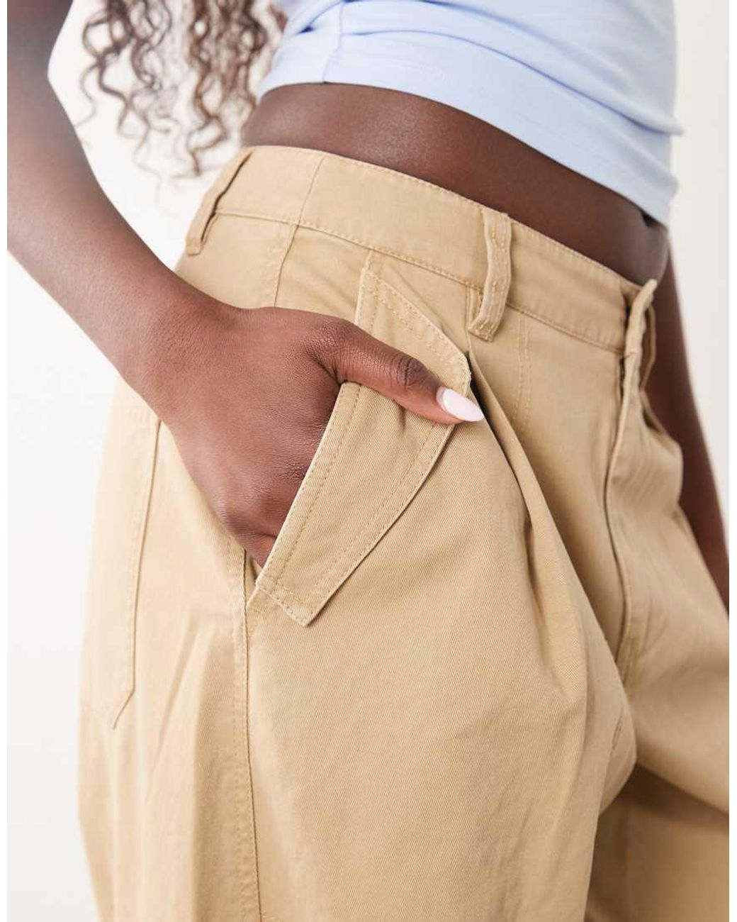 ASOS Natural Casual Utility Trouser With Pocket Detail