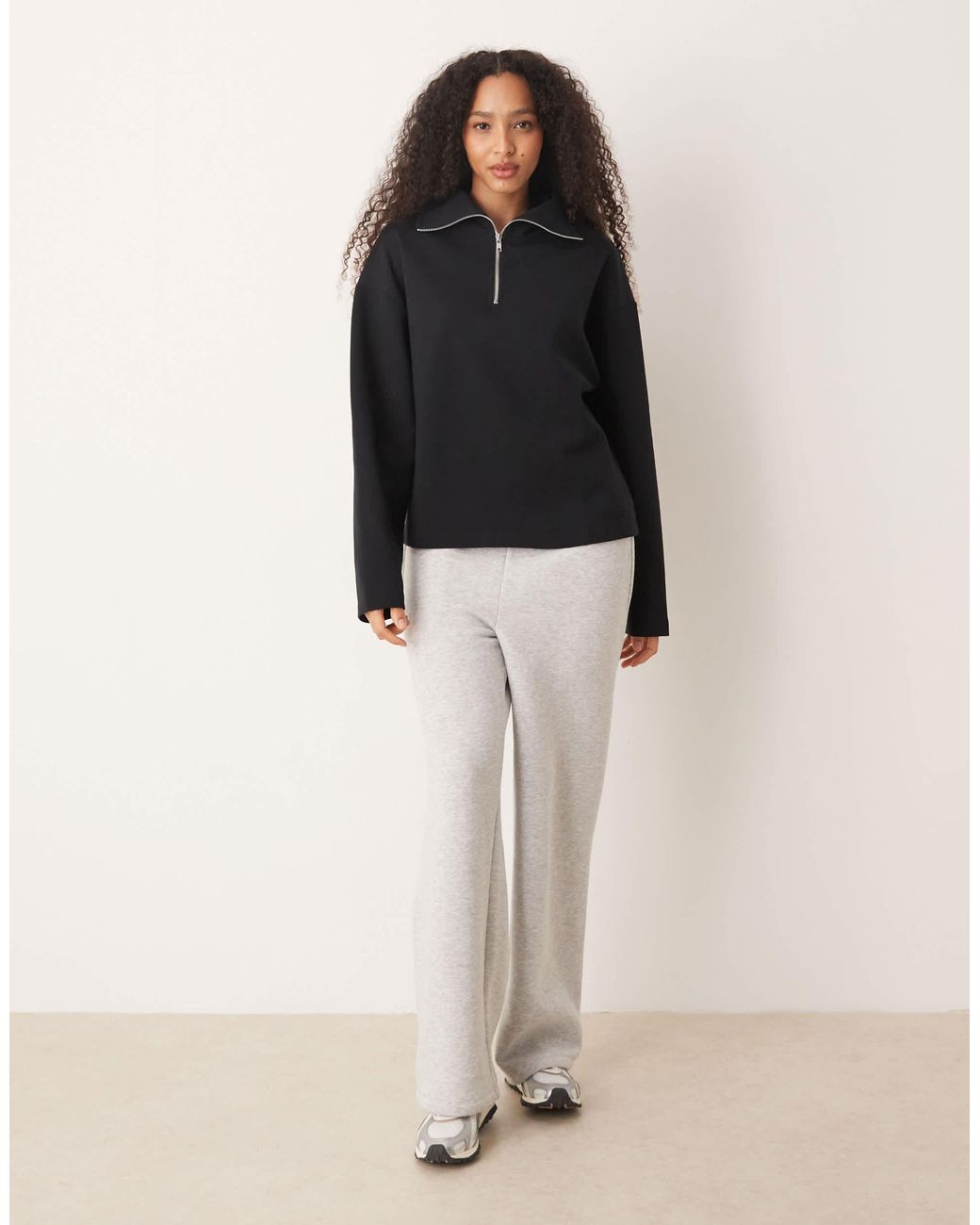 ASOS Blue Interlock Half Zip Sweatshirt