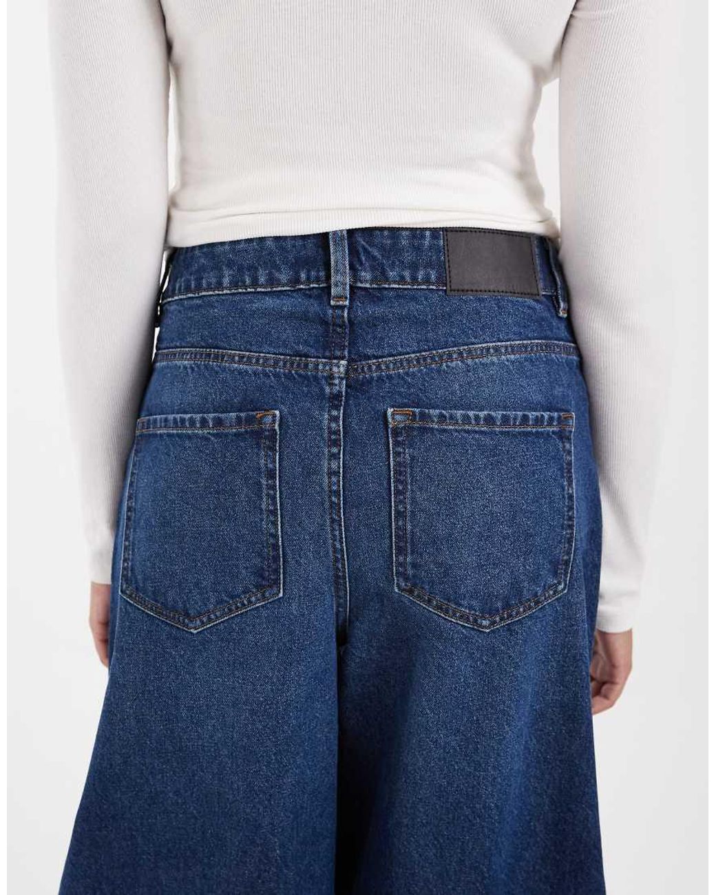 ASOS Blue Asos Design Maternity High Waisted Barrel Leg Jeans