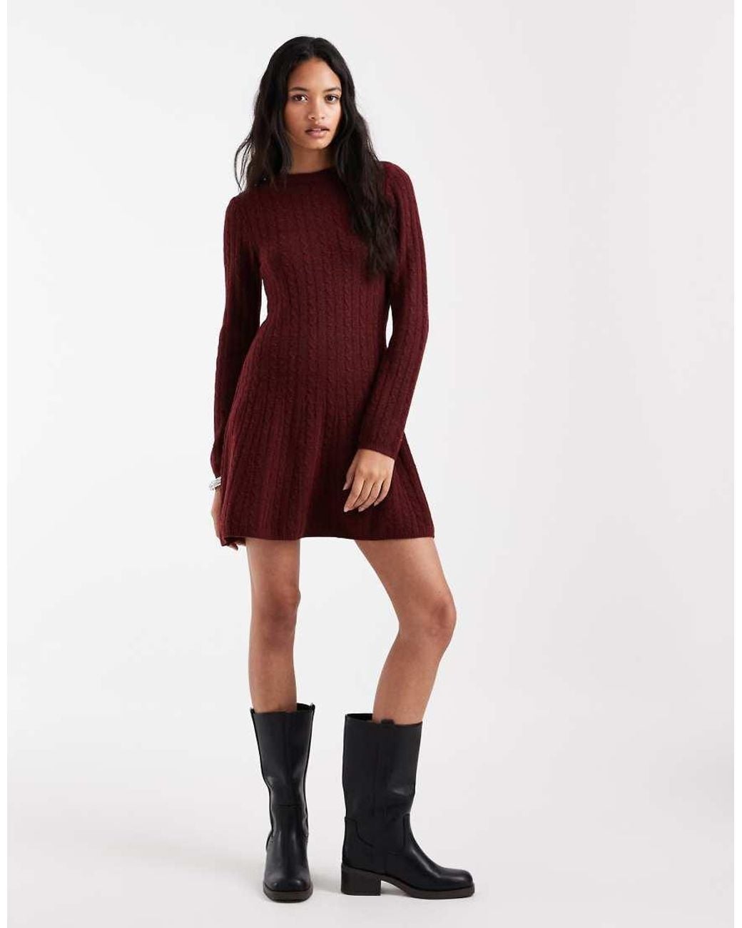 Vero Moda Red Fit And Flare Knitted Mini Dress