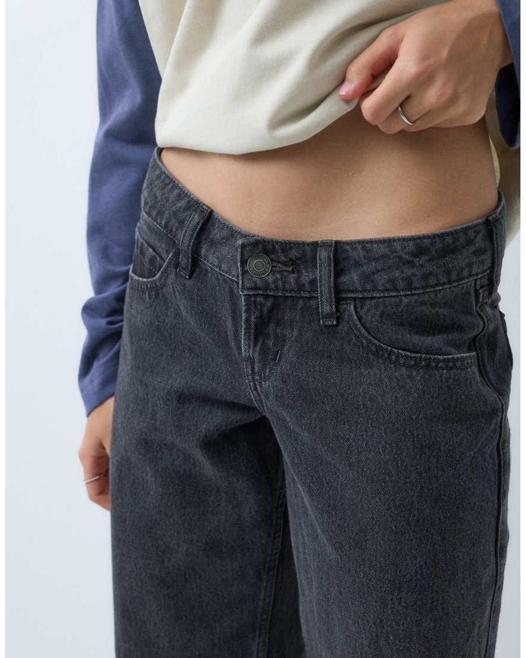 Hollister Blue Low Rise Baggy Fit Jeans