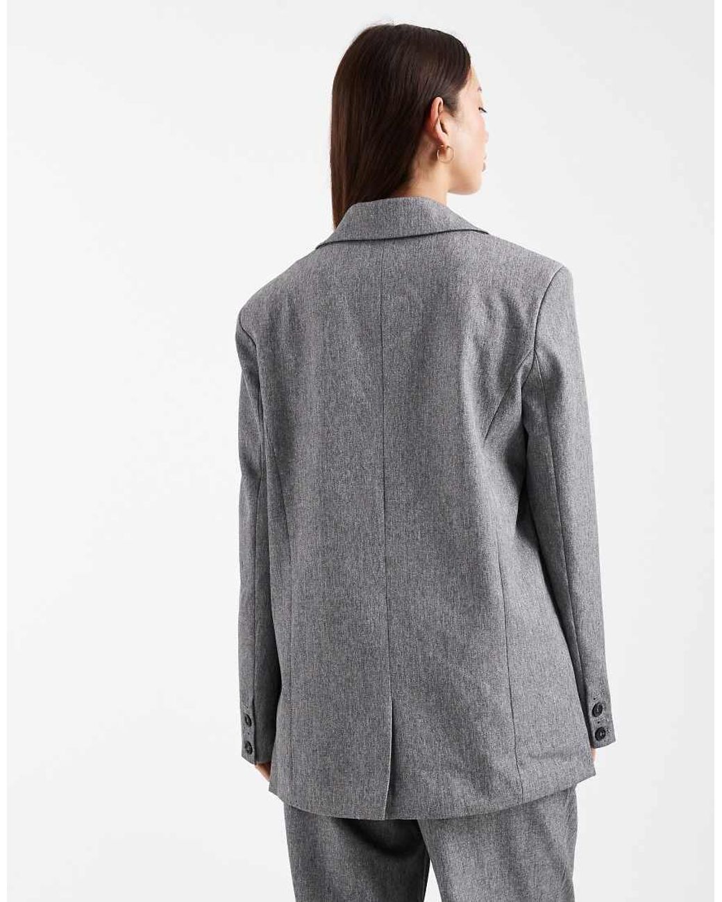 4th & Reckless Gray Oversized Pocket Detail Mansy Blazer