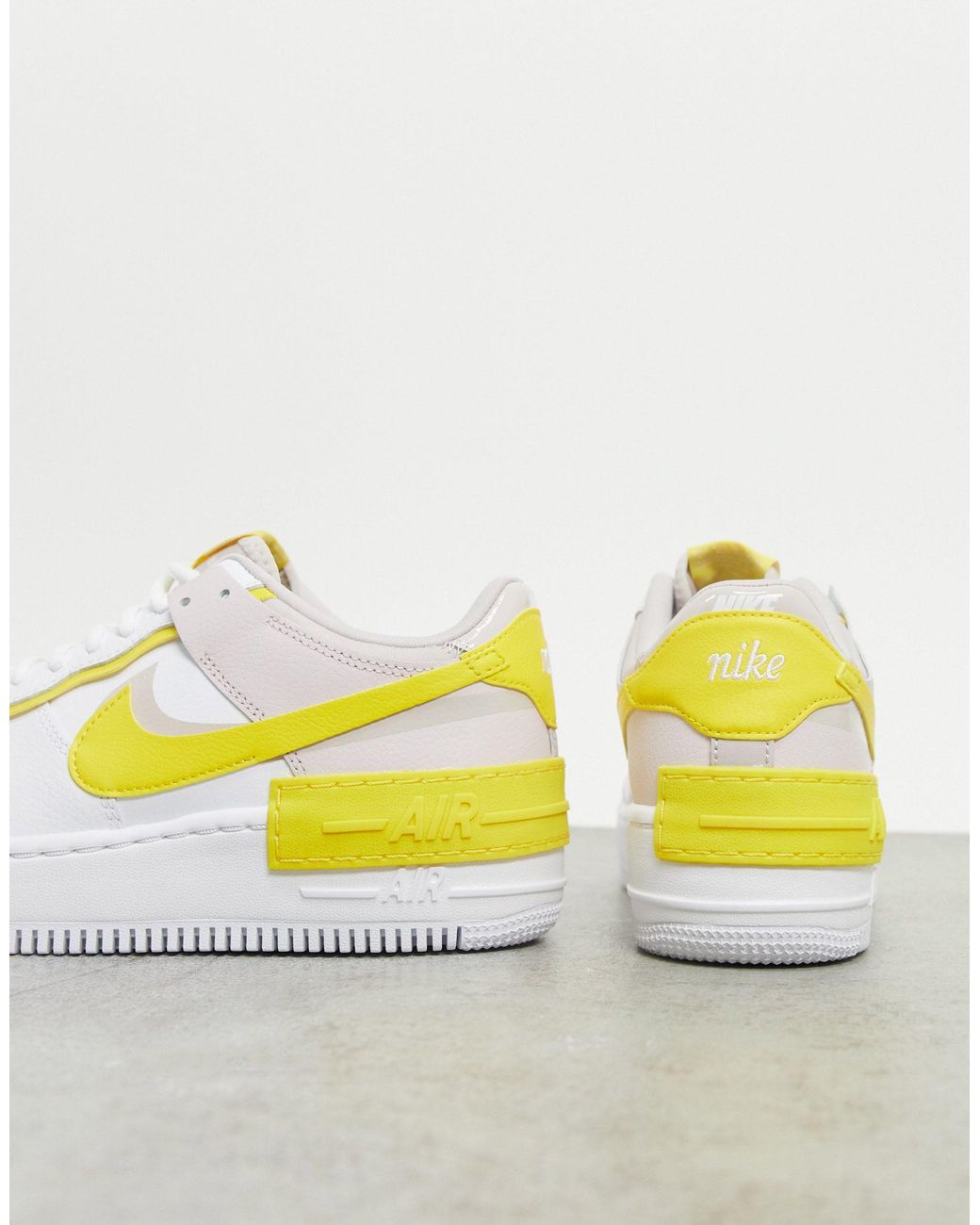 Air - Force 1 Shadow - Sneakers bianche e gialleNike in Pelle di colore  Giallo | Lyst