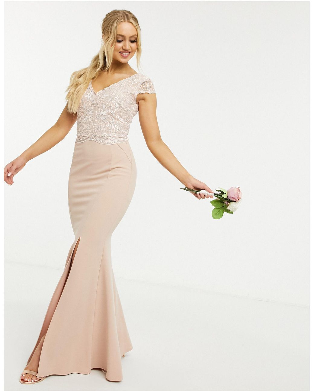lipsy pink bridesmaid dress