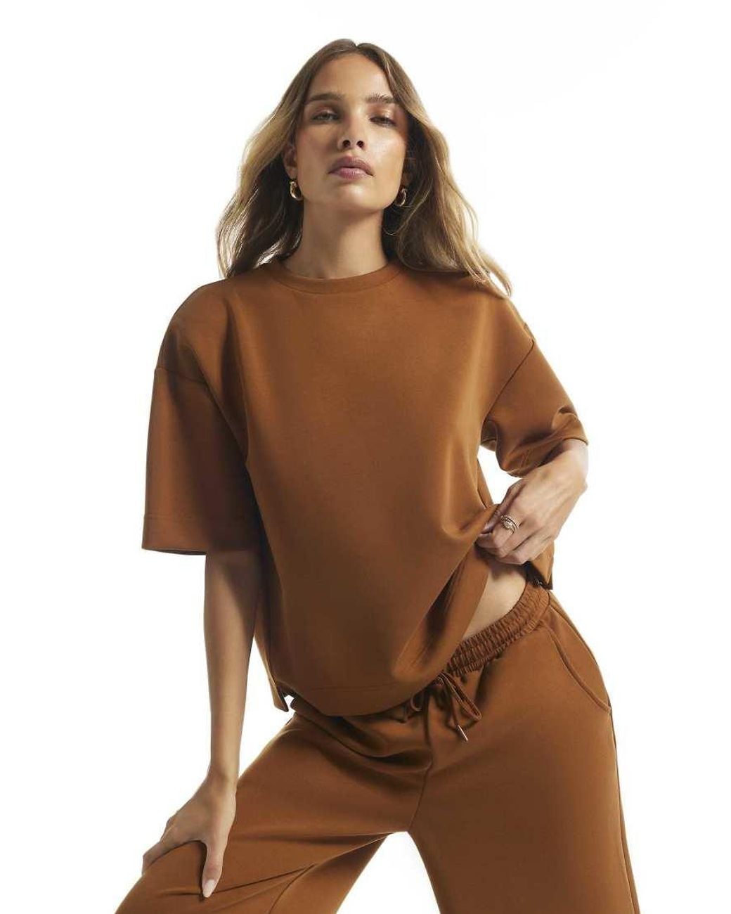 River Island Brown Premium Boxy T-Shirt
