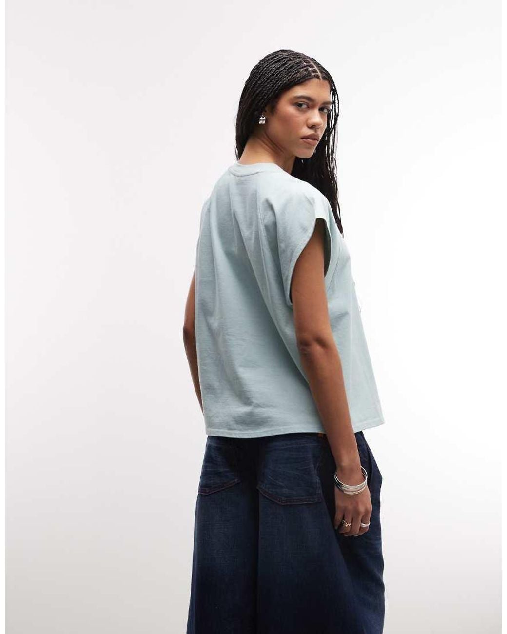 ASOS Gray Raglan Sleeve Heavyweight Boxy Crop Tee