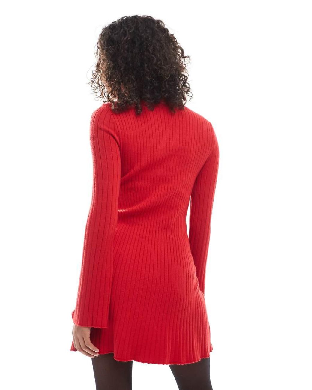 ONLY Red Mini Knitted Skater Dress