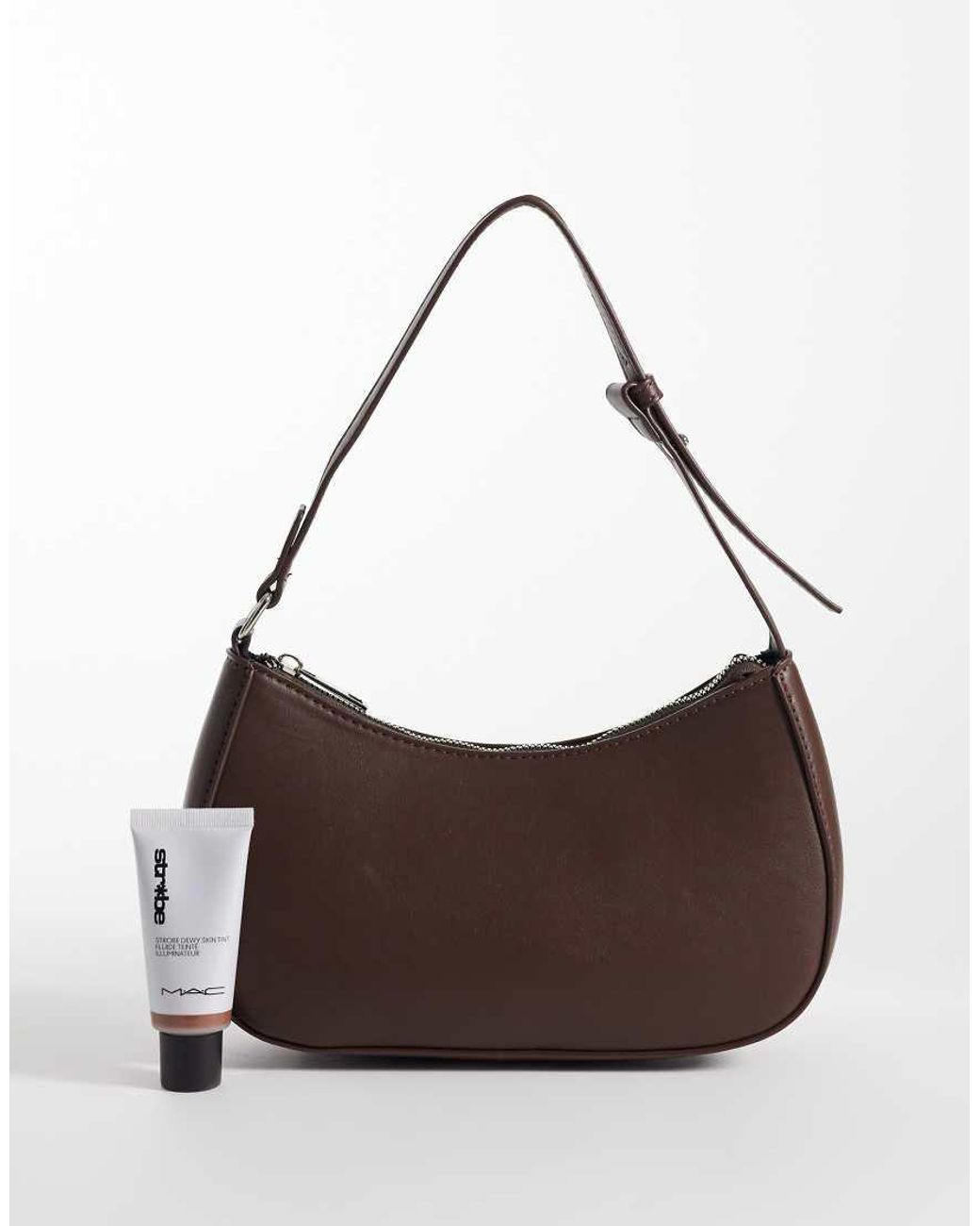 Pieces Brown Leather Look Shoulder Bag