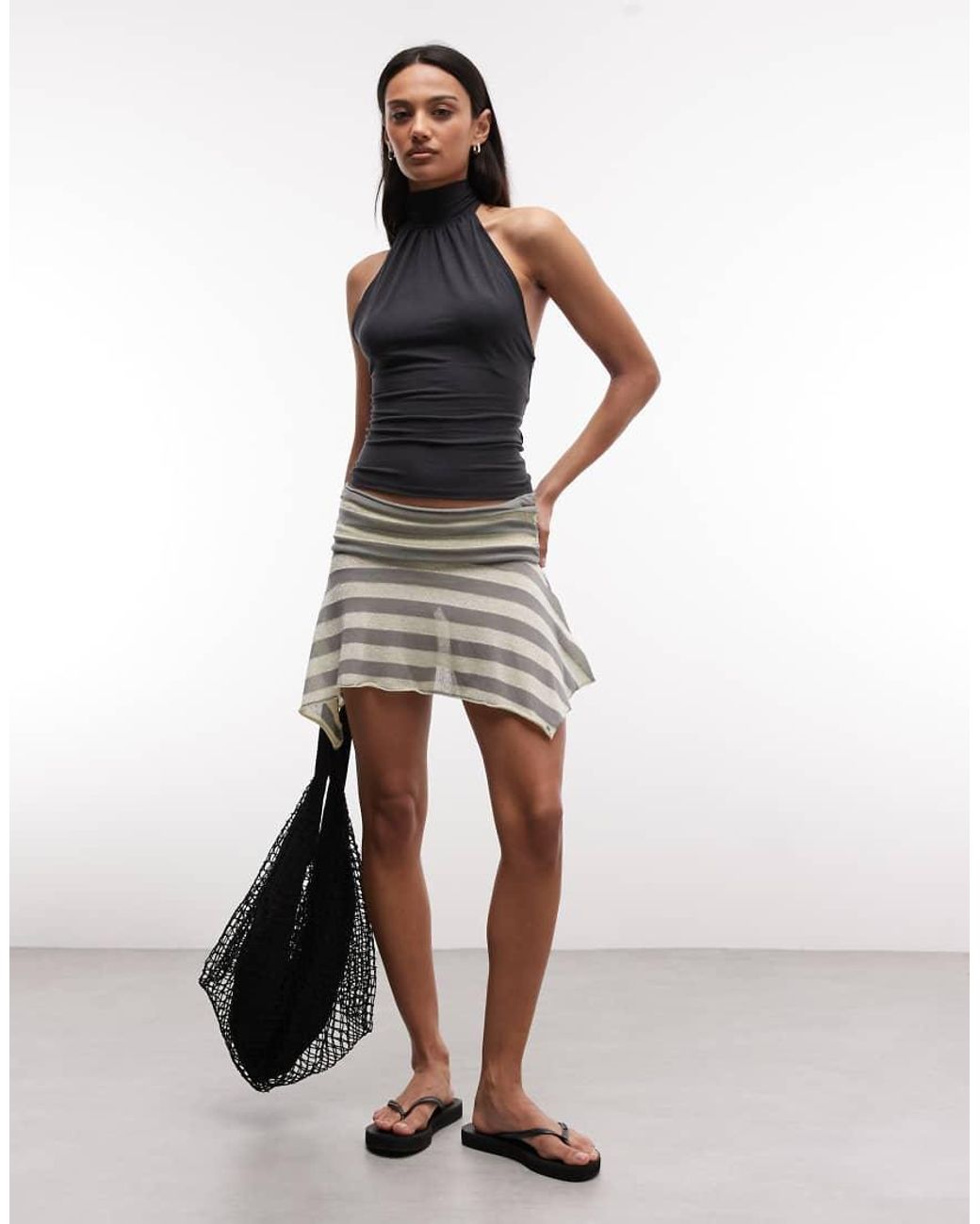 Weekday Black Halterneck Top With Open Back