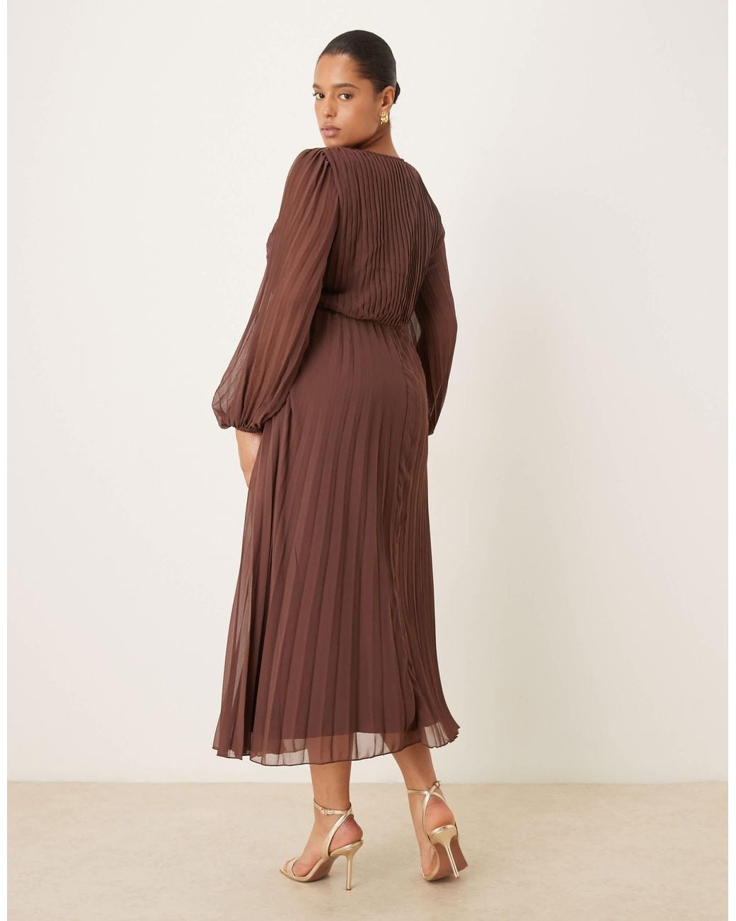 asos design wrap around pleated midi dress ASOS DESIGN wrap around pleated midi dress in animal print