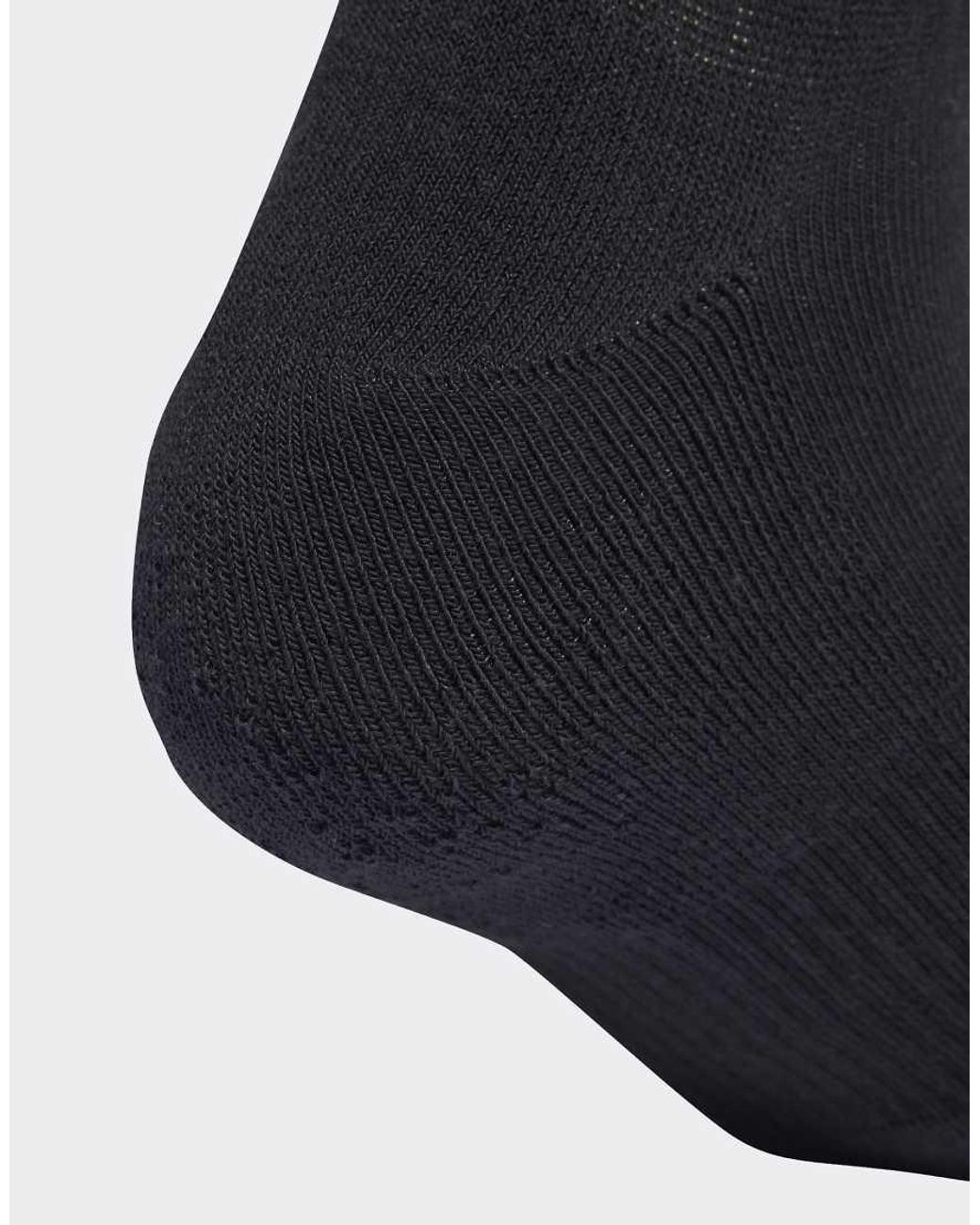 Adidas Originals Black 3 Stripes Cushioned Sportswear Mid Cut Socks 3 Pair Pack