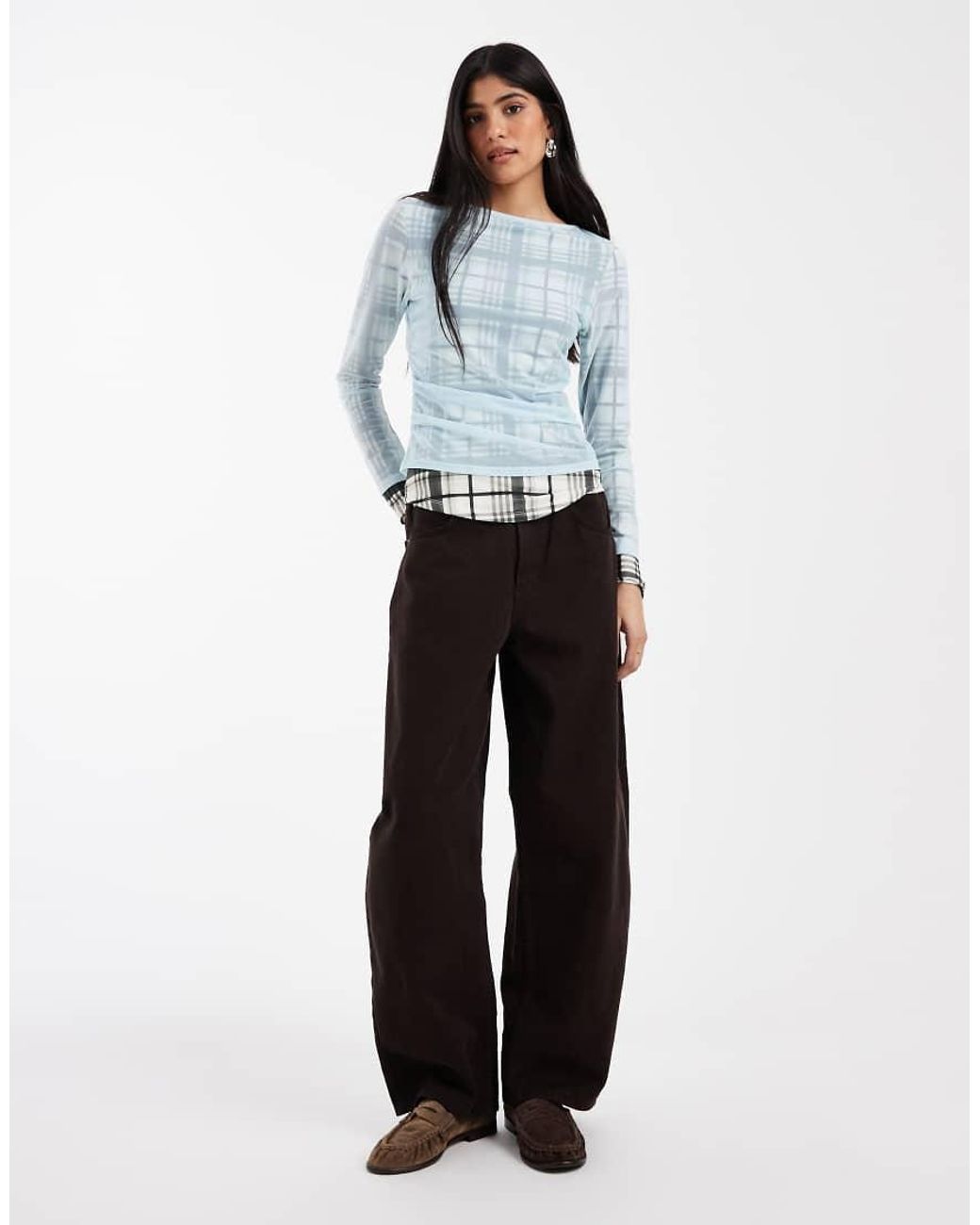 ASOS Blue Double Layer Long Sleeve Top
