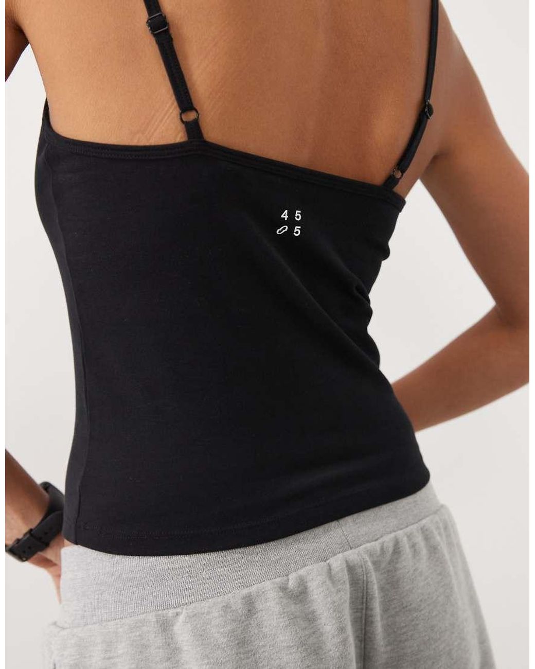 4505 Gray Cotton Everyday Strappy Cami With Adjustable Straps