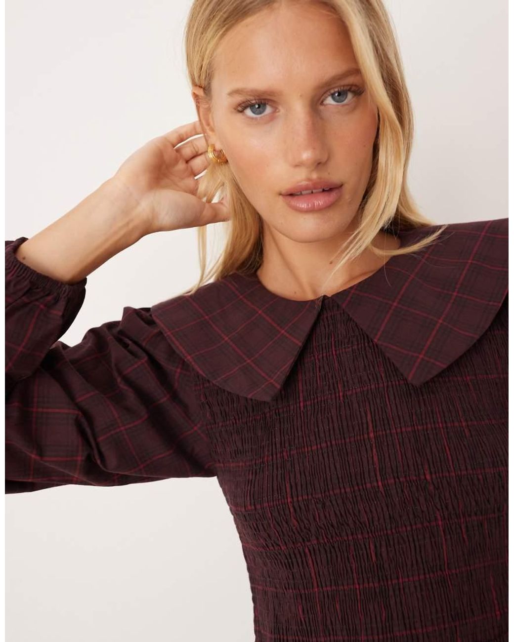 Y.A.S Red Colla Smock Mini Dress