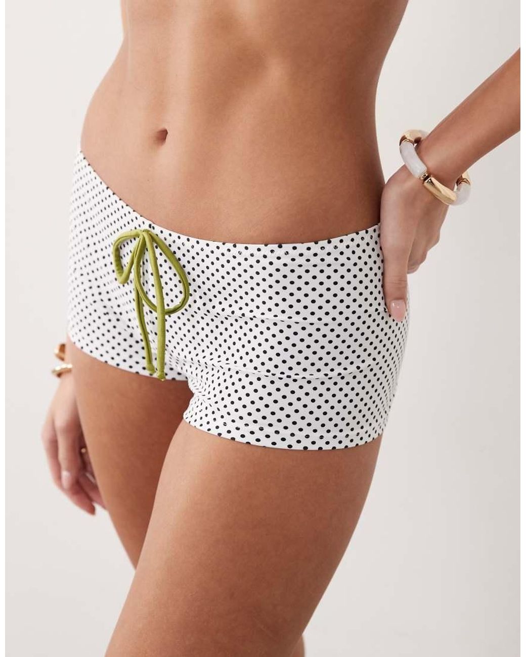 Candypants White Polka Dot Micro Short