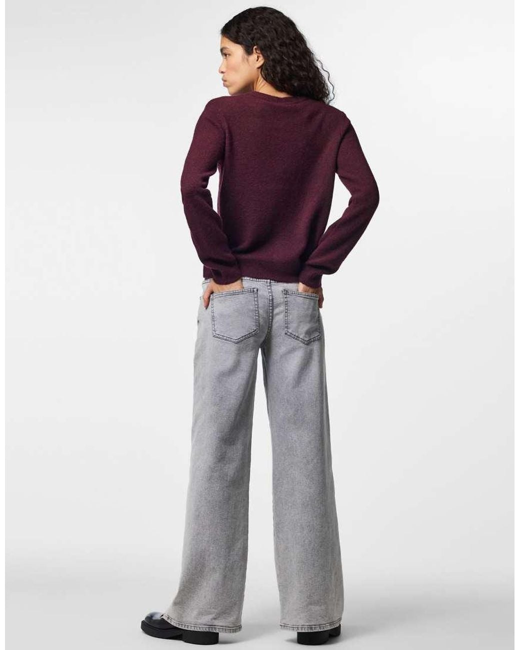 Pieces Purple Knitted Cardigan