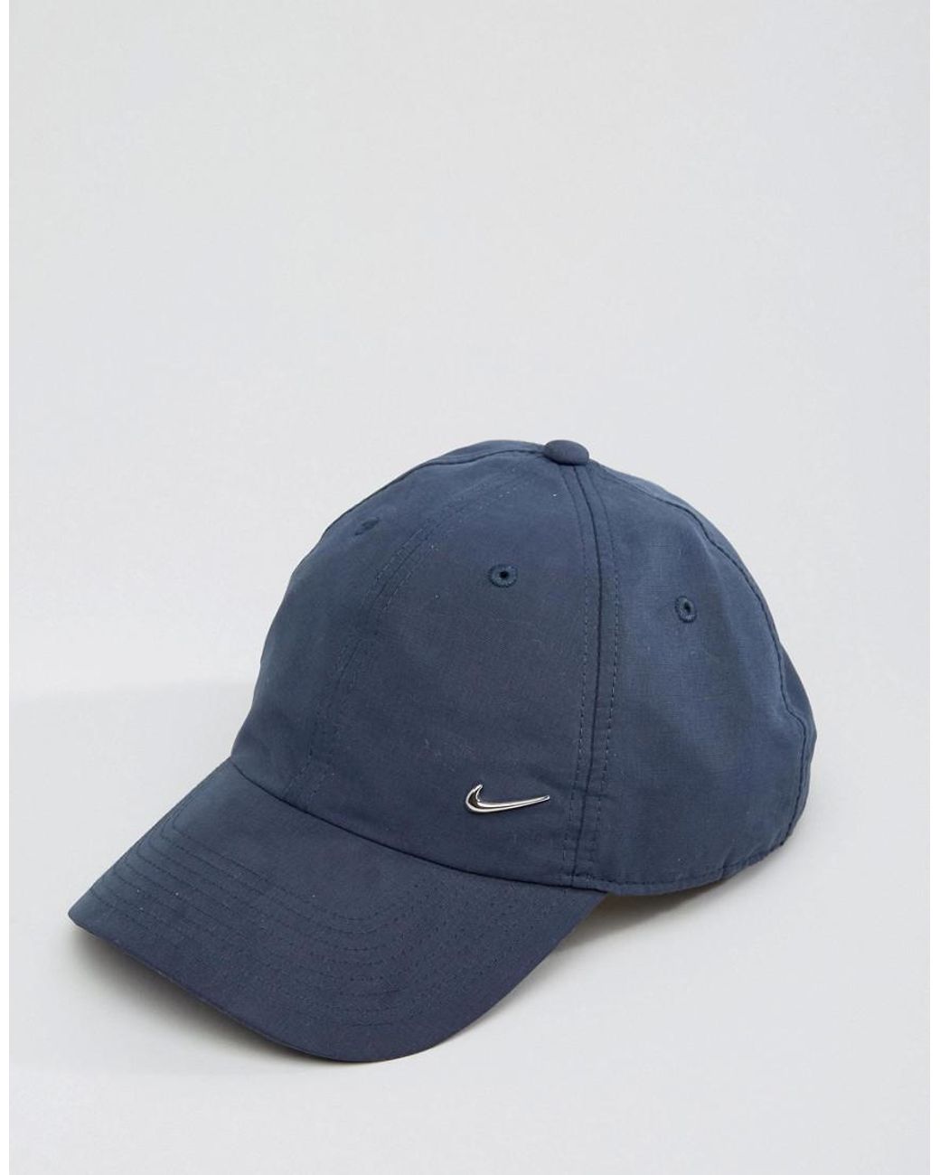 Nike Cotton Metal Swoosh Cap In Blue 