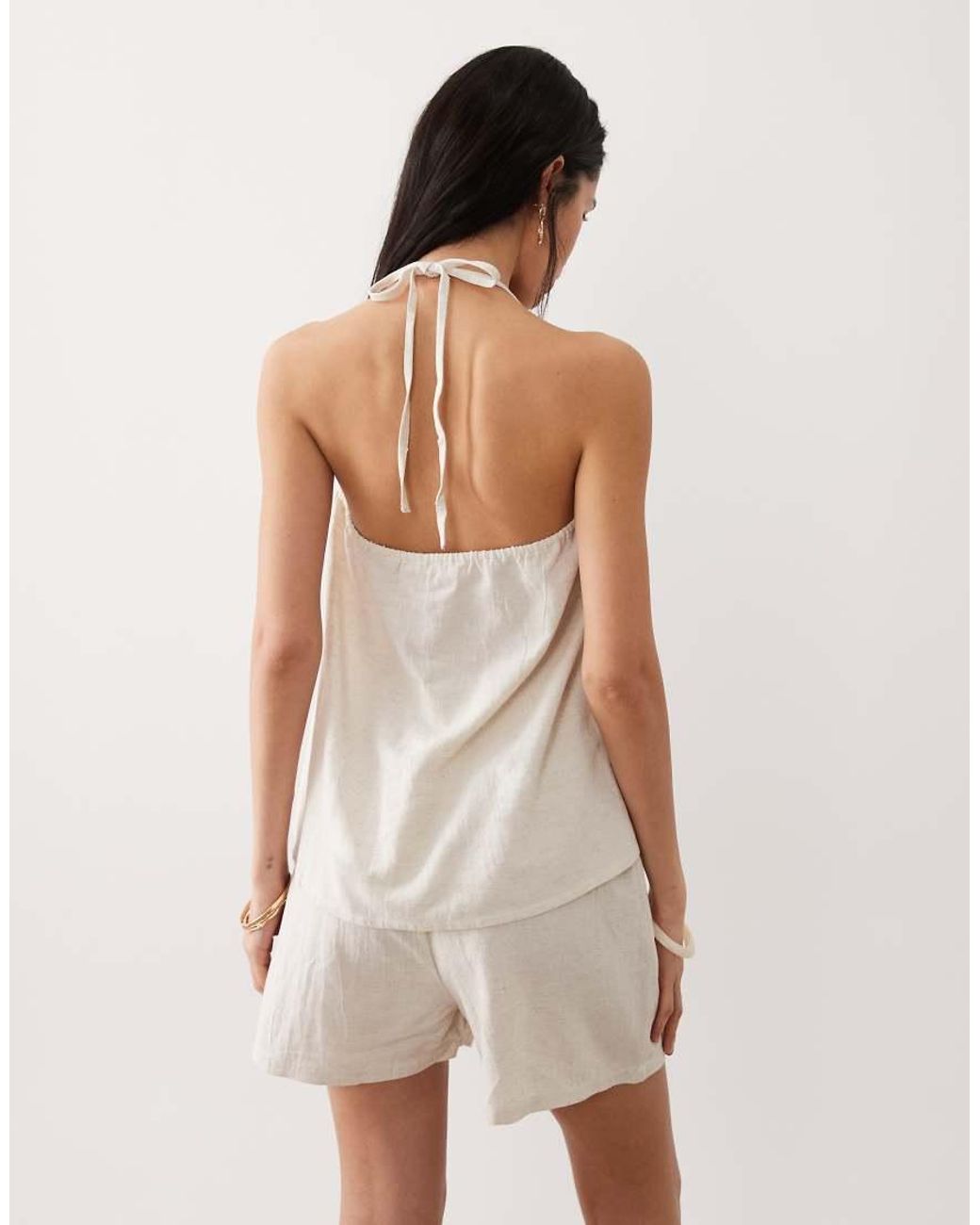 esmé studios Natural Halterneck Beach Top