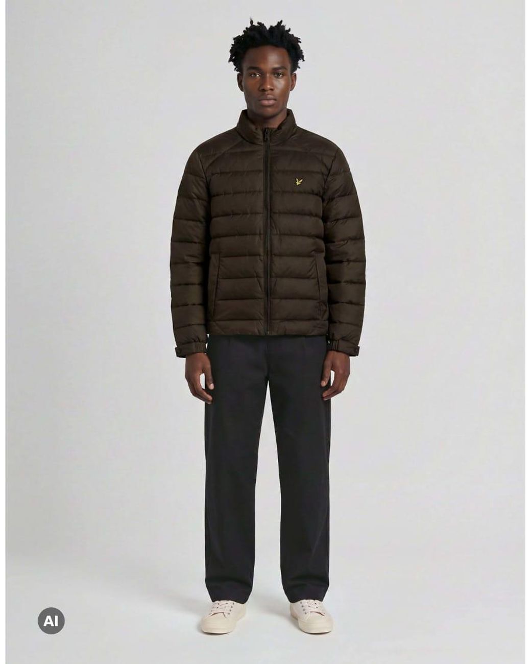 Lyle & Scott Brown Mid Jackets Heat Reactive Quilted Jacket for men