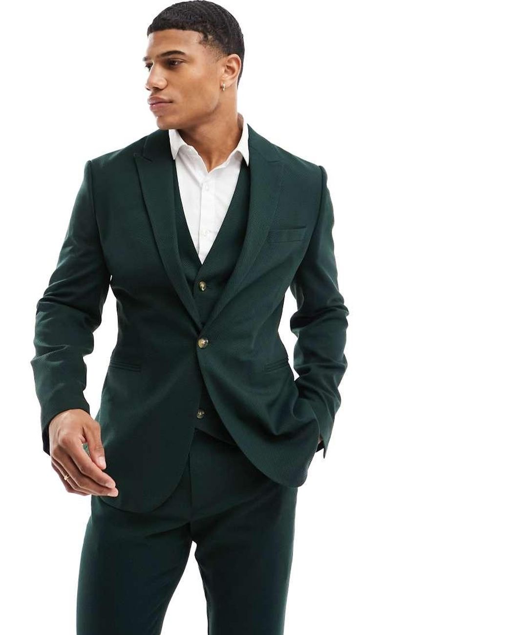 ASOS Green Wedding Slim Suit Jacket for men