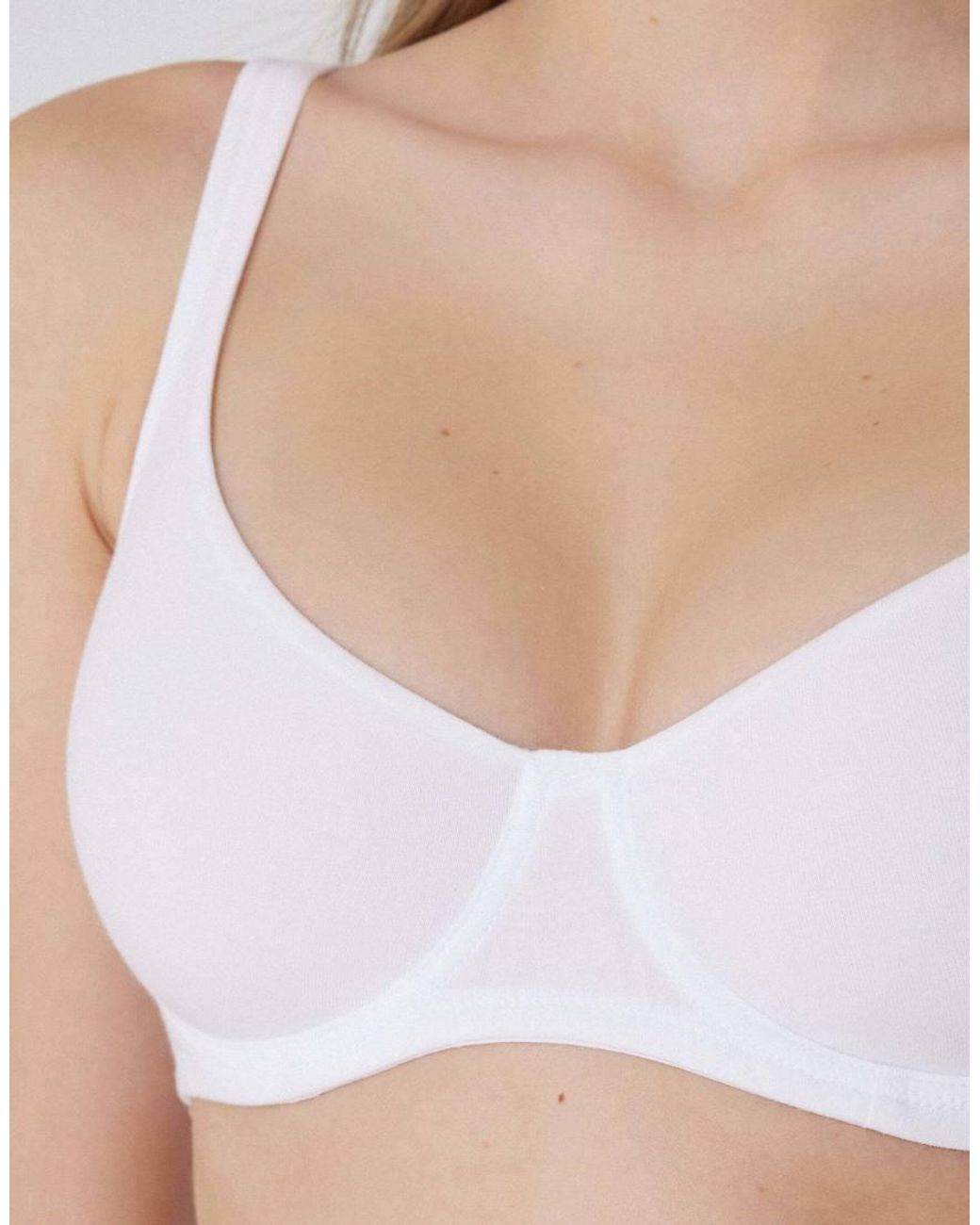 Tezenis White Paris Cotton Balconette Bra