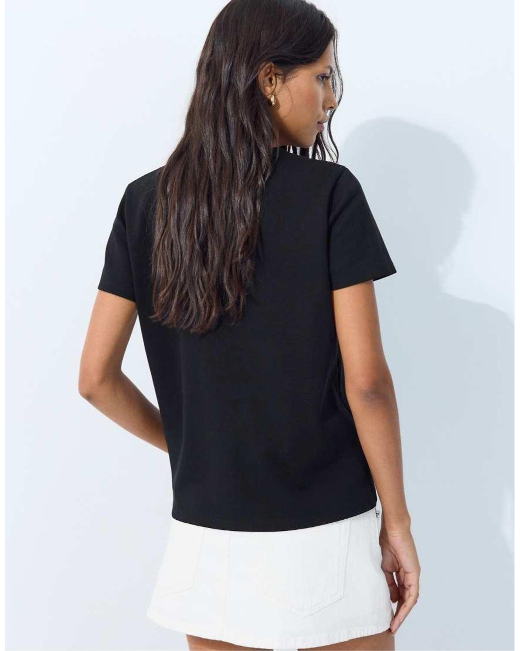 Stradivarius Black Basic Regular Soft-touch T-shirt