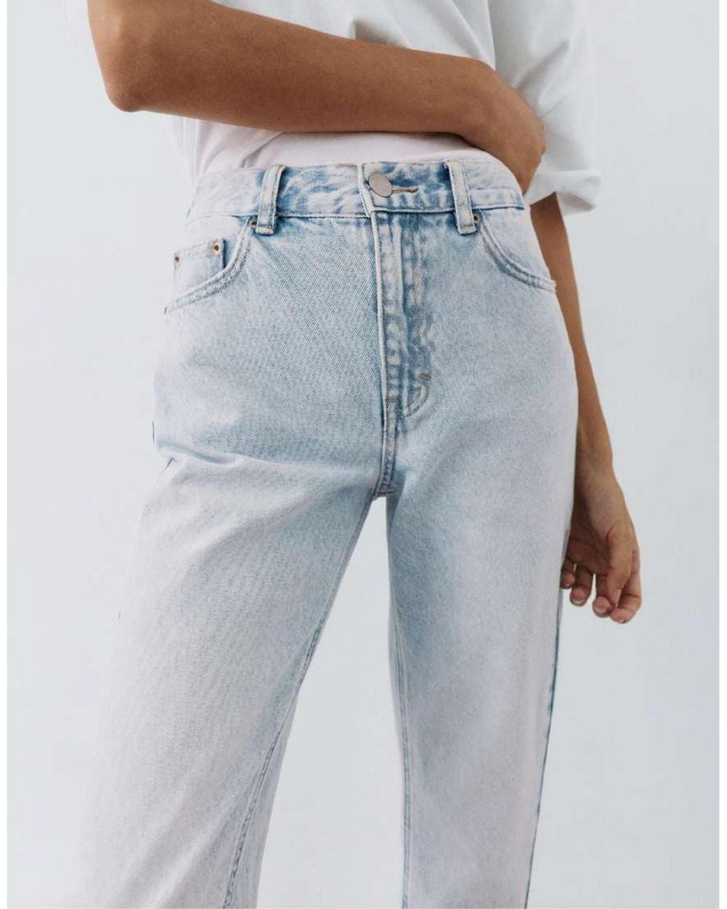 Pull&Bear Blue Petite High-waist Mom Fit Jeans