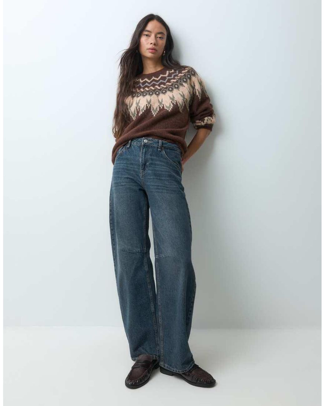 ONLY Blue Fair Isle Knitted Jumper