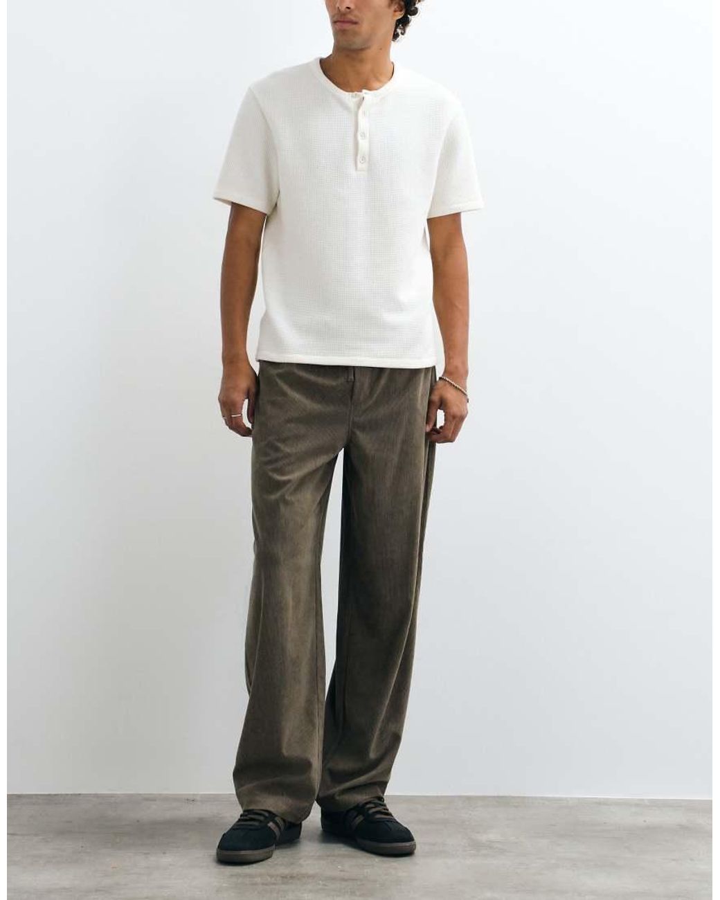 Only & Sons Gray Fade Loose Fit Corduroy Pants for men
