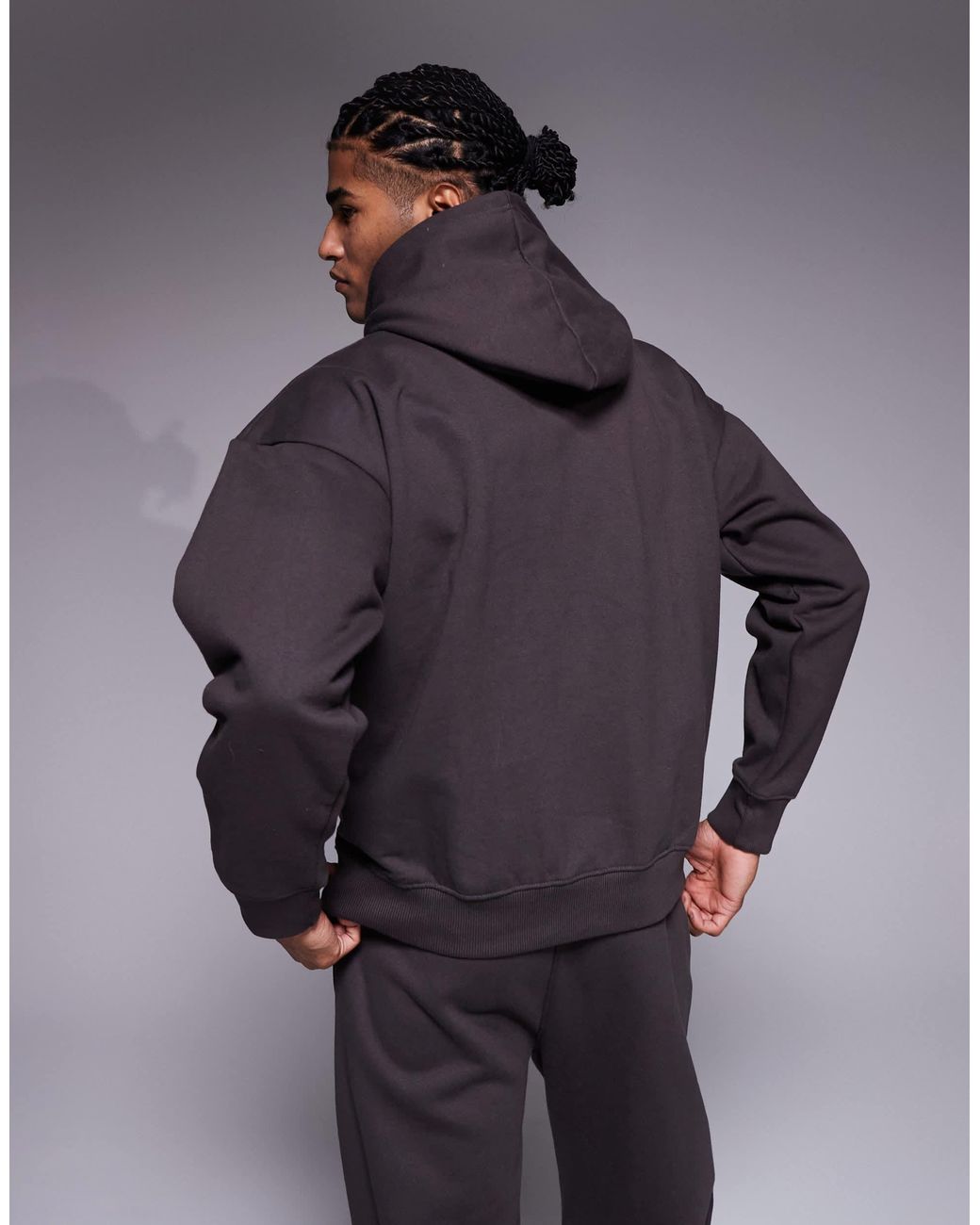 Courtside Gray Oversized Pullover Hoodie for men