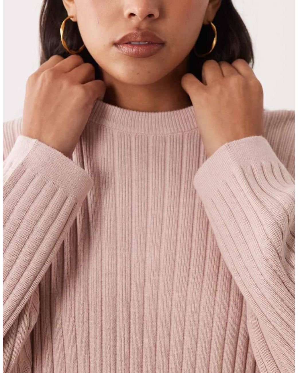 Mango Pink Teen Ribbed Sweater