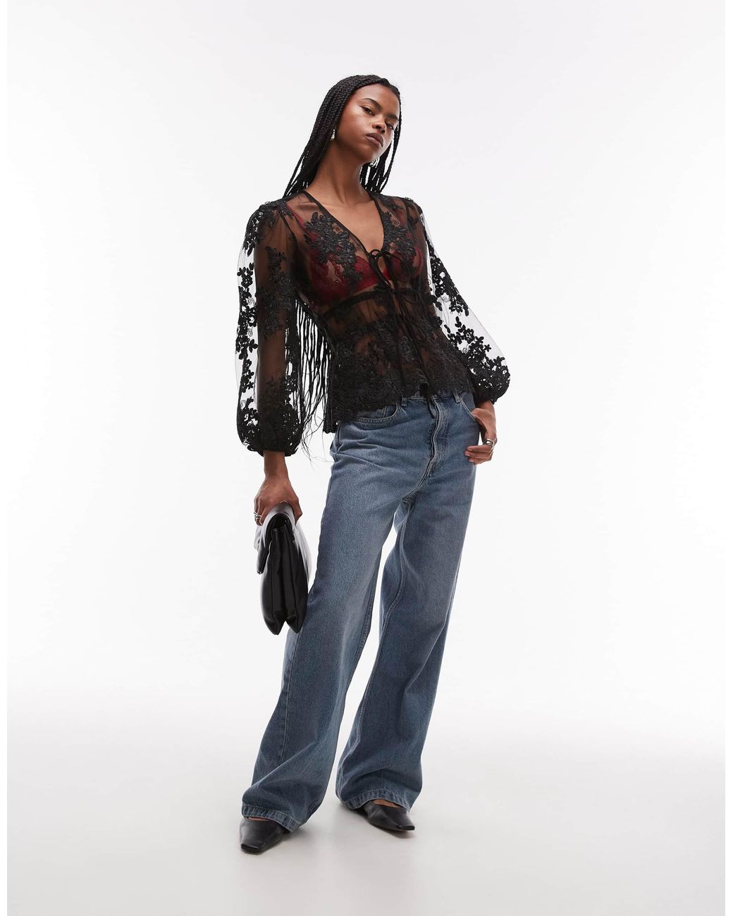 topshop-Black-Sheer-Floral-