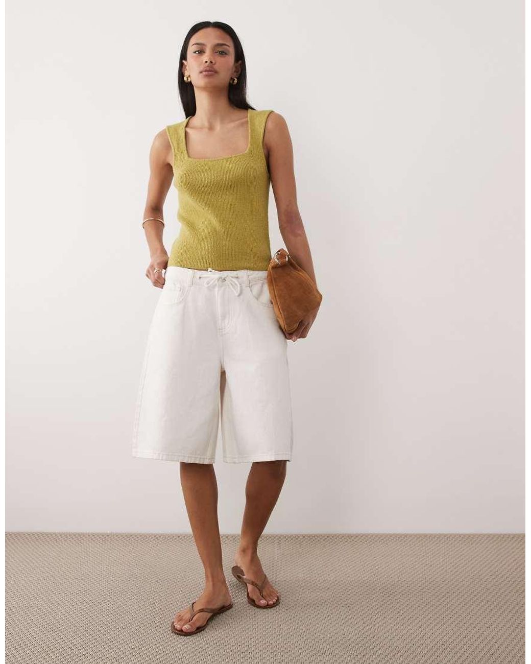 ASOS Green Soft Square Textured Cami