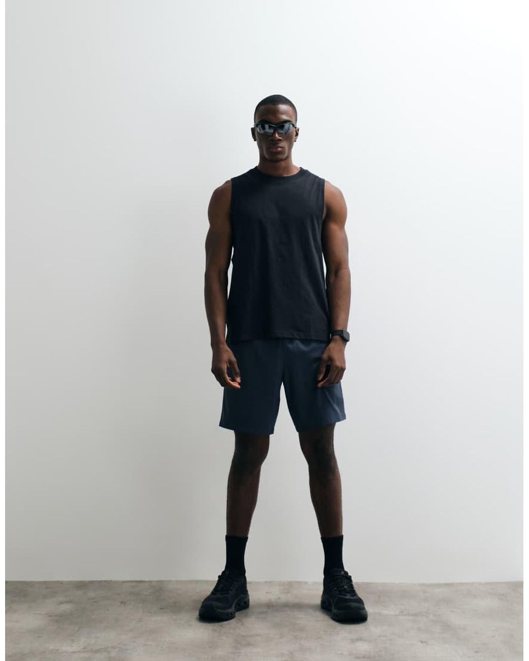 4505 Black Icon Cotton Drop Armhole Training Singlet With Quick-dry Finish for men