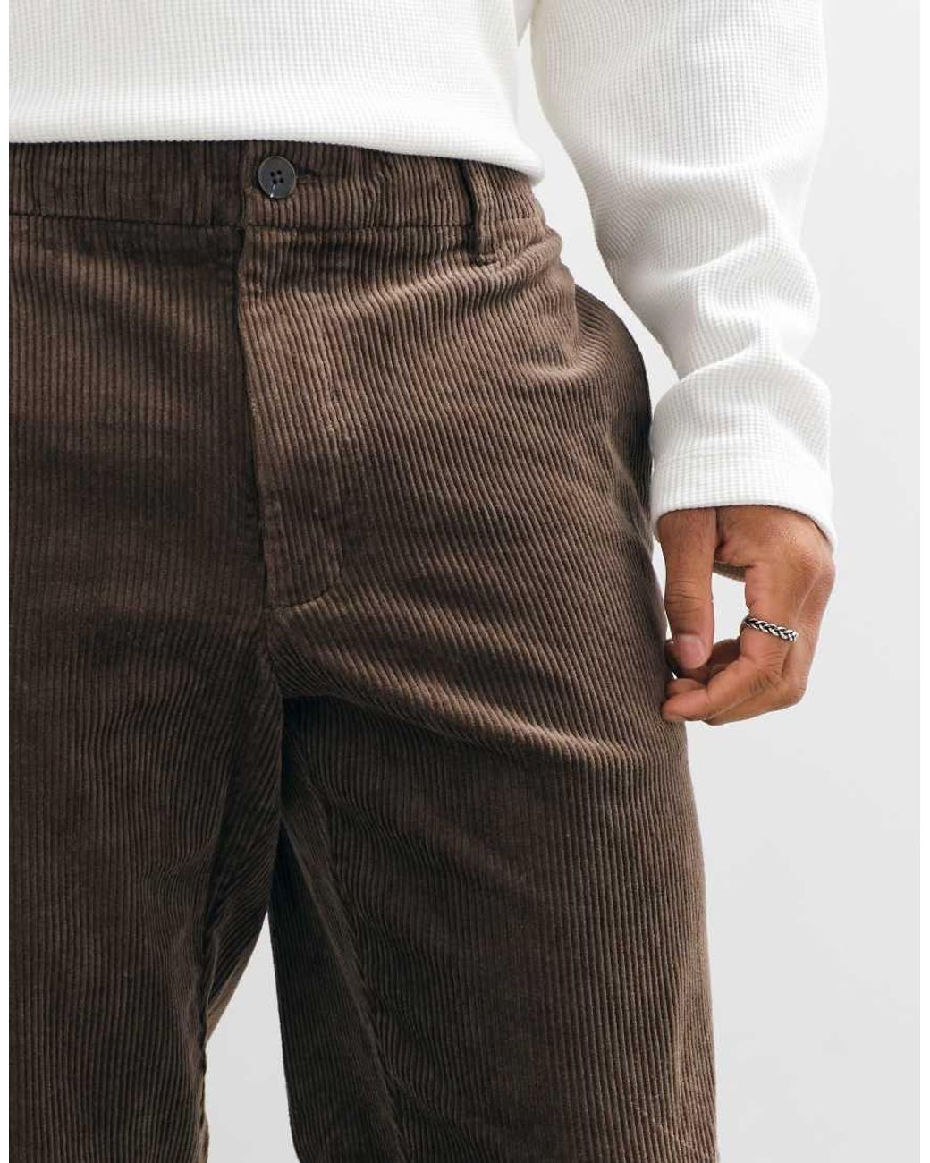 SELECTED White Tapered Cord Pants for men